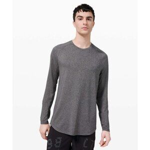Lululemon Men's Drysense Long Sleeve  In Black / Rhino Grey Size XXL